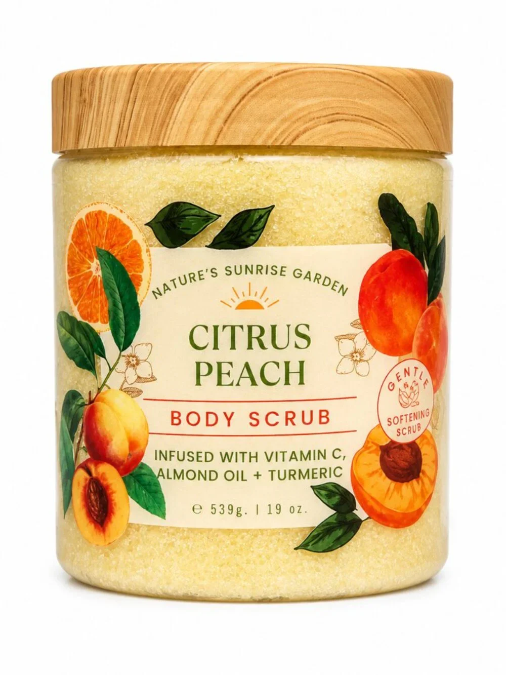 Nature's Sunrise Garden Citrus Peach Body Scrub with Vitamin C 19 oz